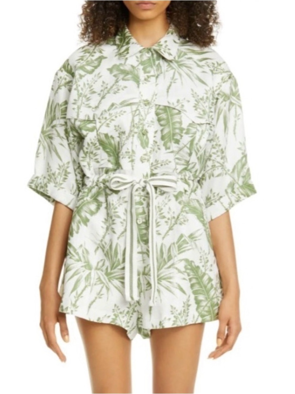 Zimmermann palm leaf linen romper! Size 0 like new !